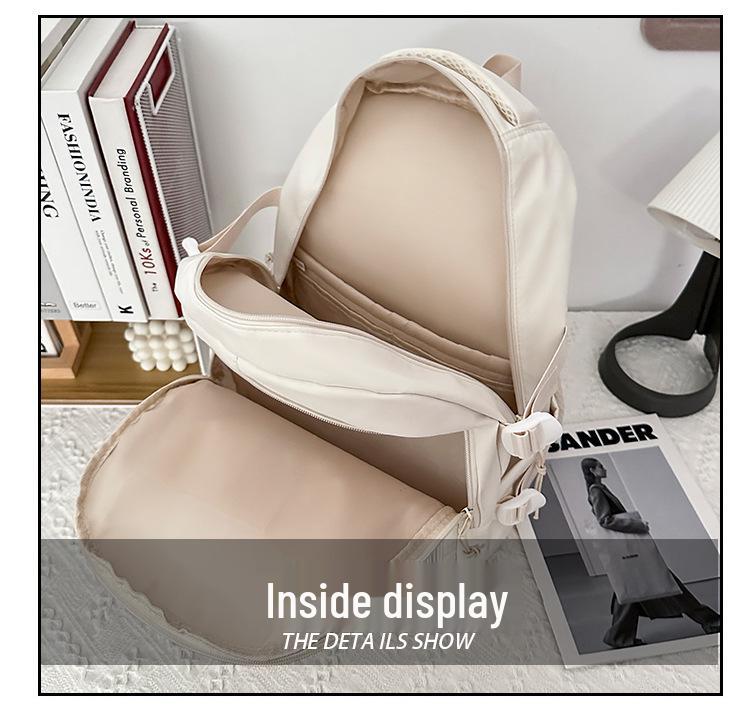 Custom Logo Backpack for Schools and Institutions: Stylish, Solid Color, Spacious, Trendy Campus-Style Bag for Students