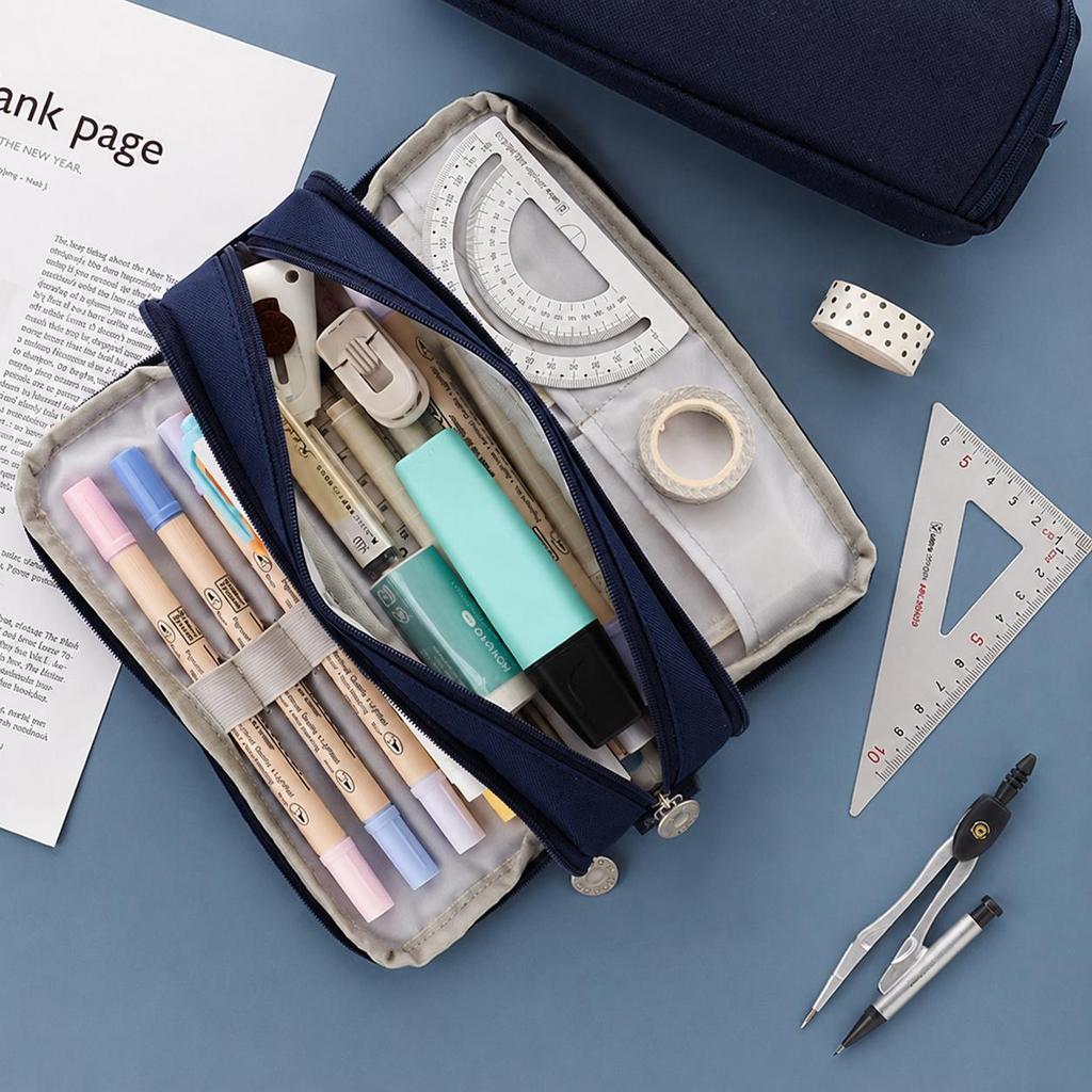 Pencil Case Large Capacity Pencil Pouch Box Stationery Zipper Pocket for School Home Storage Multilayer Pocket Office Organizer Gift for Men Women Kid