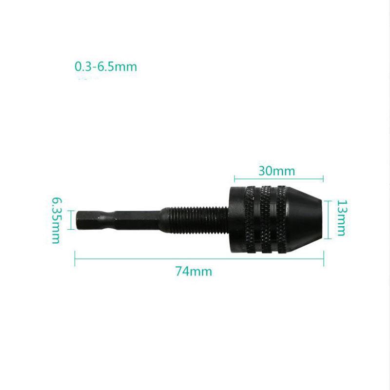Mini Keyless Chuck Electric Drill Bits Collet Converter Extension Screwdriver Drill Adapter Fixture Tool 1/4" Hex Shank Change