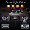 1080P HD dashcam with 360° all-around coverage, featuring four built-in cameras front and rear. Equipped with infrared night vis