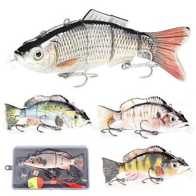 13.5CM/39.3G/54G Electric Multi-Jointed Fishing Lure with Float USB Rechargeable LED Luminous Swimbait Robotic Artificial Bait Fishing Accessories