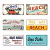 Summer Beach License Posters Wall Decor Plate Meal Sign Plaque Metal Vintage Tin Sign Room Decoration for Bar Pub