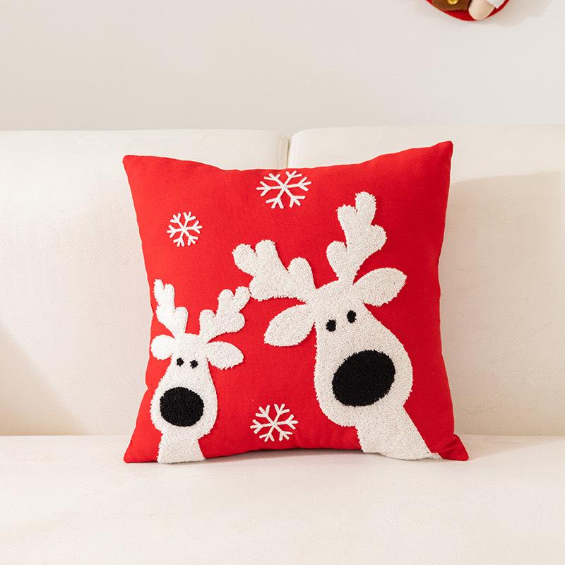 Christmas Towel Embroidered Pillow Cover Festive Home Sofa Pillow Christmas Pillow Living Room Cushion Cover Premium