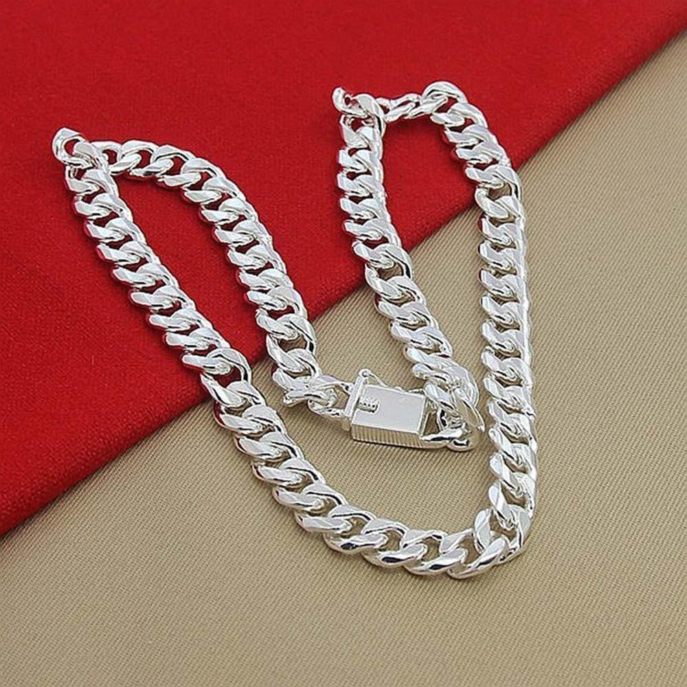 Luxury 10MM Twists Necklace Metal Exaggerated Men Necklace Fashion Silver-plated Neck Chain  Party