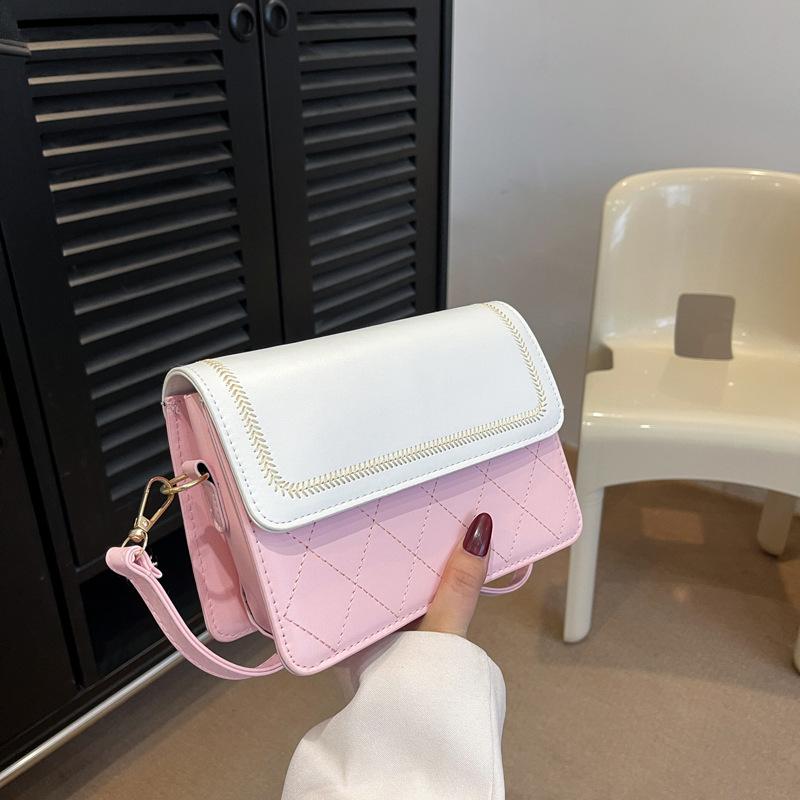Fashion Texture Single Shoulder Messenger Bag Women's 2025 Spring New Versatile Ins Temperament Small Square Bag Simple