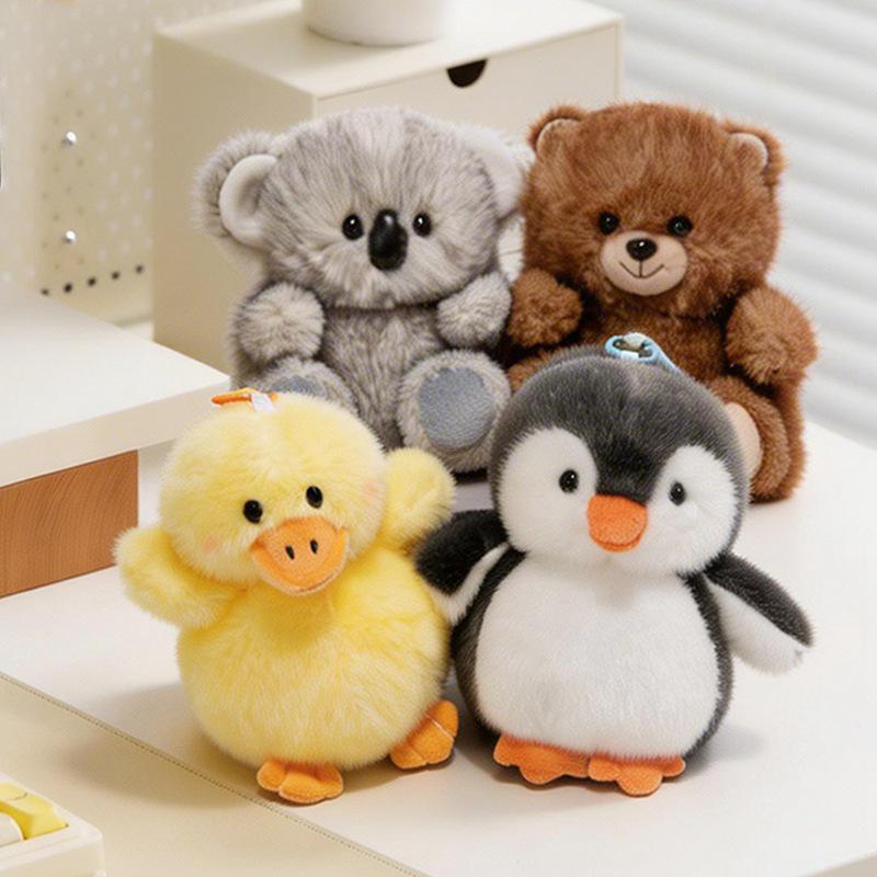 Scented Penguin, Duck, and Koala Plush Pendant Keychain - Cute Backpack Charm & Birthday Gift for Girls