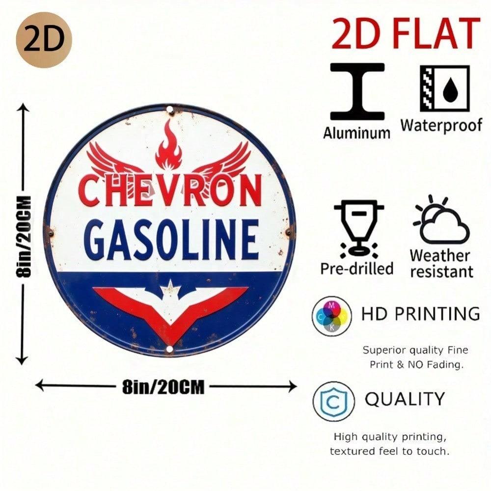 Vintage 2D Plane Gas Station Metal Tin Sign Retro Wall Art Garage Man Cave Home Bar Decor