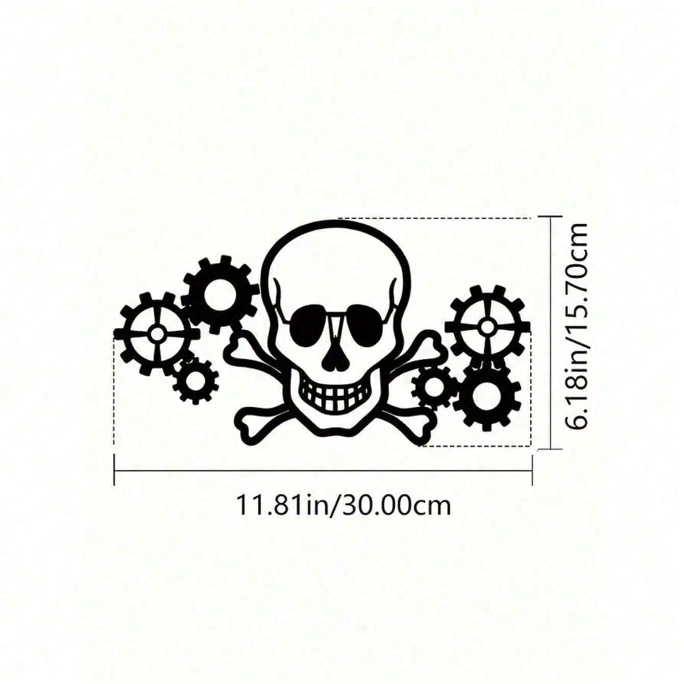 

Steampunk Metal Skull Wall Art Industrial Gothic Sculpture With Exposed Gears TY4392 різнокольоровий