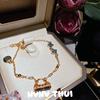 Ancient Flower Silk Point Diamond Peony Necklace, Collar, New Chinese Style, Crushed Ice Ice Exquisite Flower Butterfly Bracelet, Set
