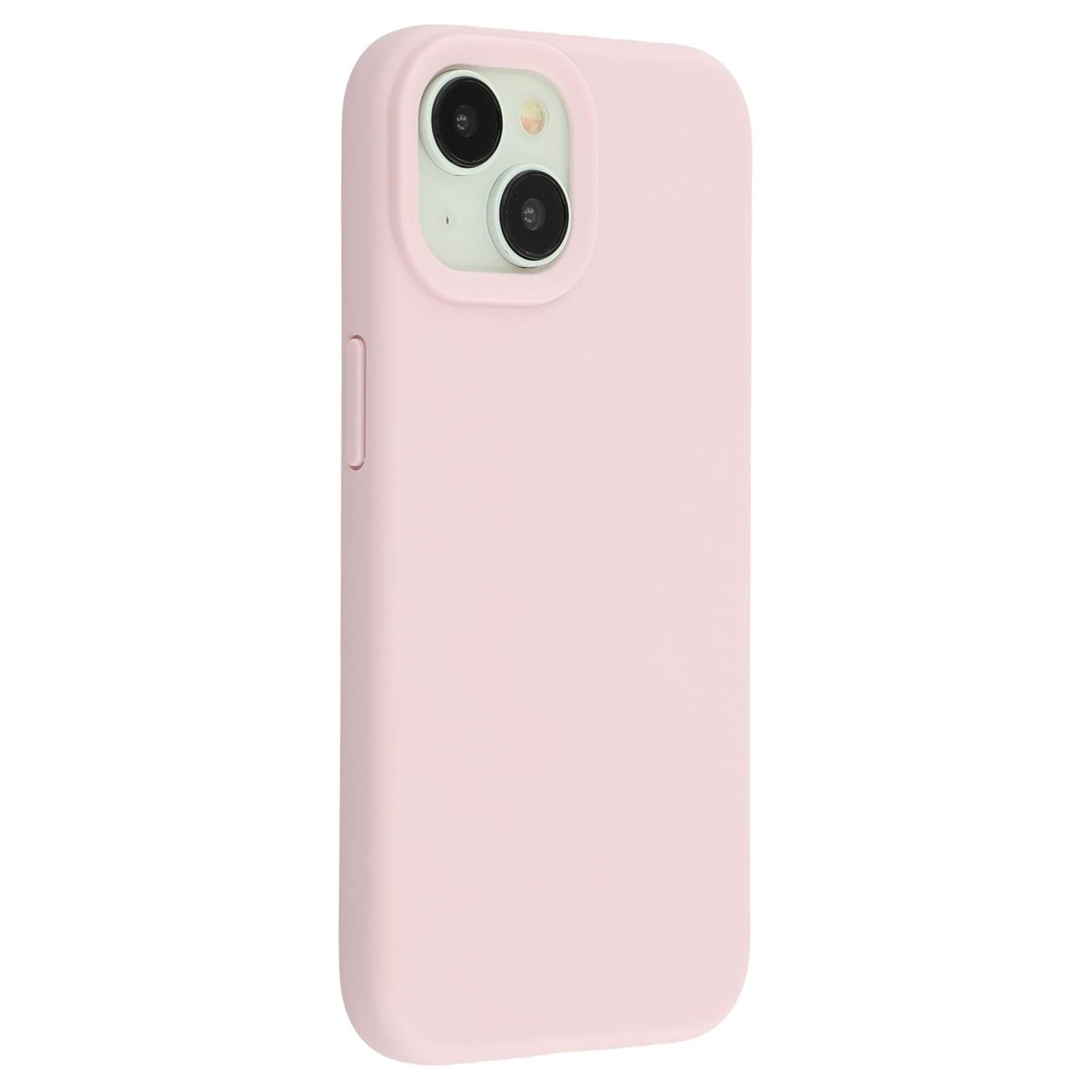 

For iPhone 13 Case 2.0mm Thick Solid Color Soft TPU Phone Back Cover Large Lens Cutout Pink