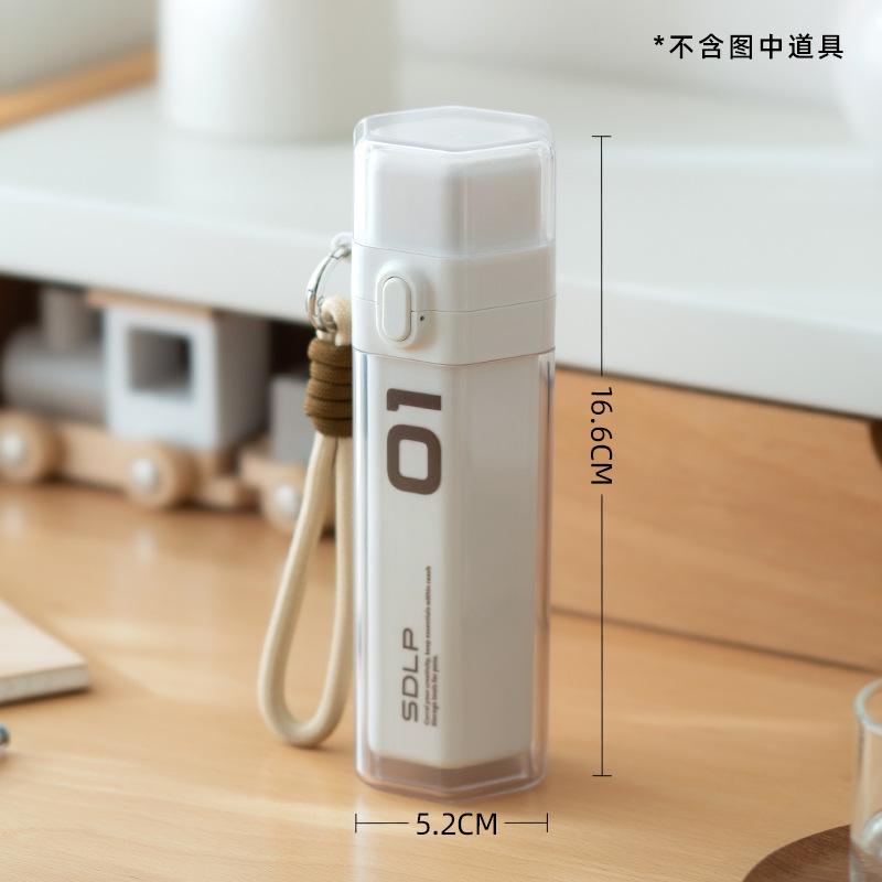 

Capsule Pen Case Storage Plastic Pen Storage Snap-Lid Storage Box Multi-Functional Stationery Case with Lanyard Pen Case