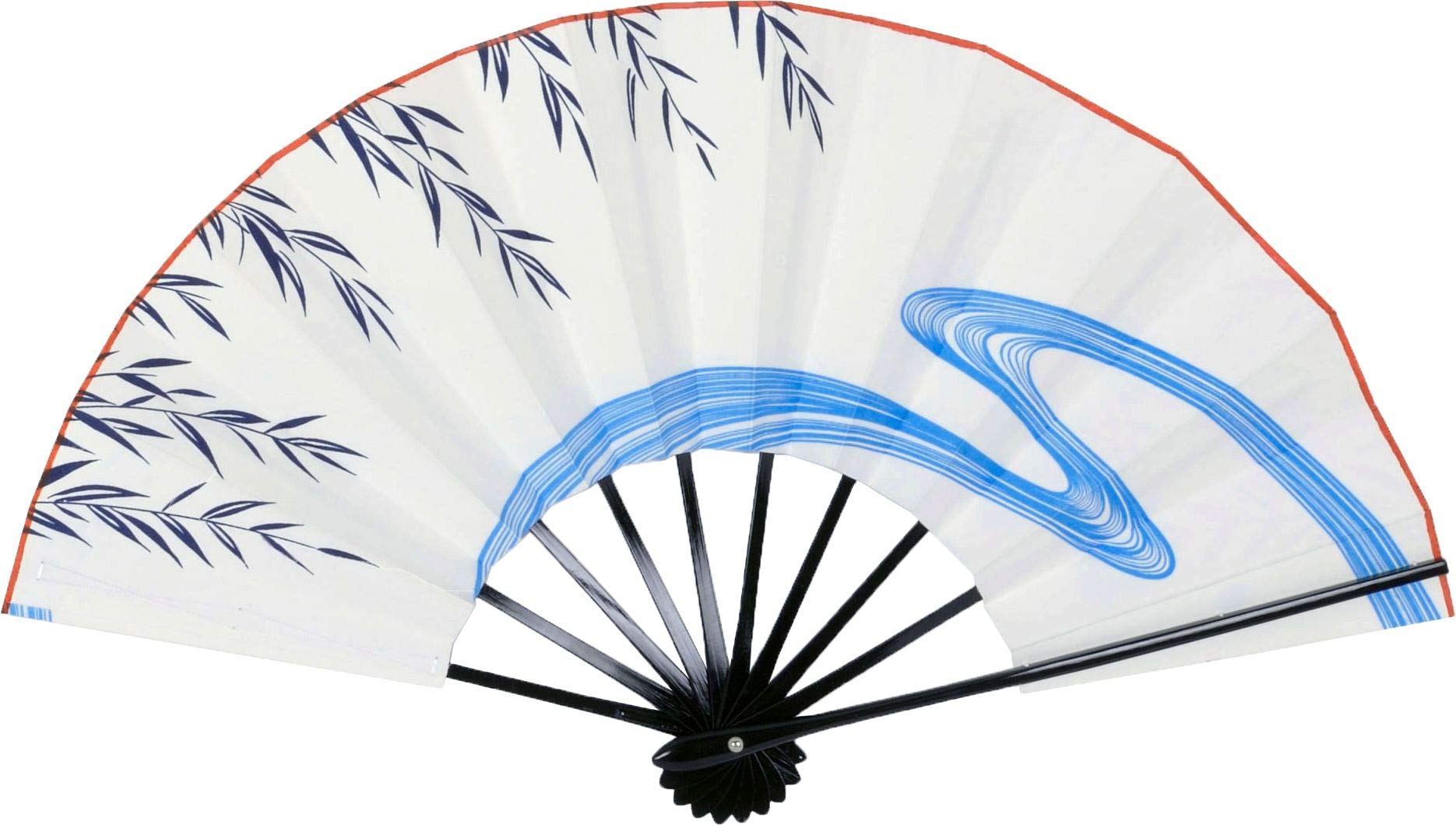 

Dance 9 5 black running same pattern on both sides 137 [Adesugata] fan, cm, minutes, painted, Tenku, willow, water, білий