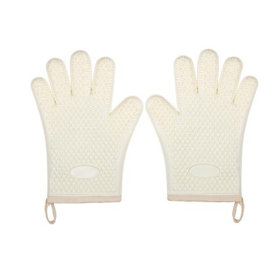 1 Pair Silicone Oven Gloves Anti-scalding Heat Resistant Up to 450 degrees Fahrenheit Five Finger Oven Mitts Cooking Accessories