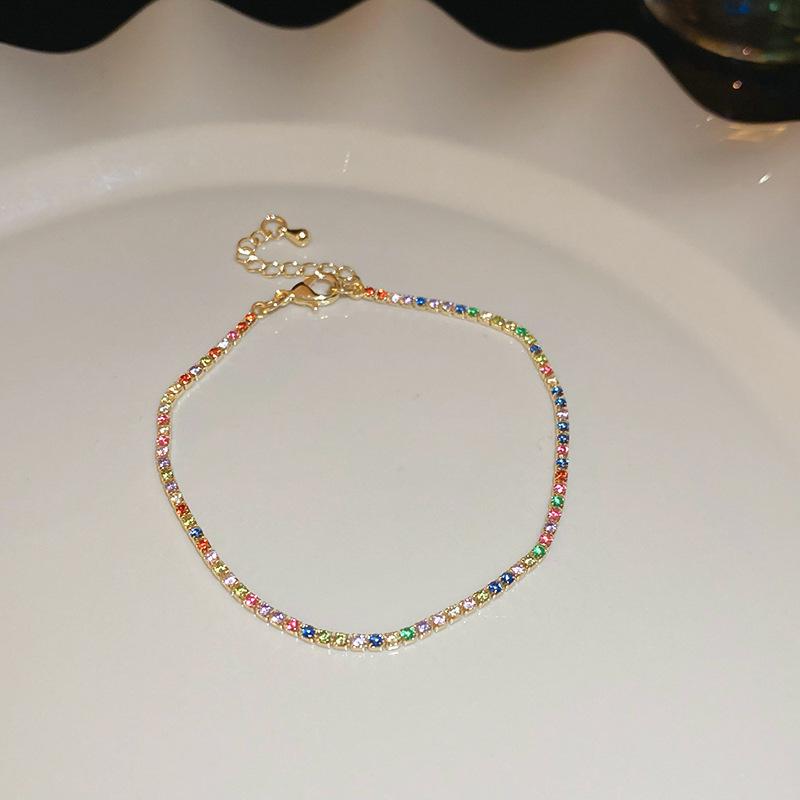 High-End Zircon Floral Heart Bracelet - Luxurious Sparkle for Women