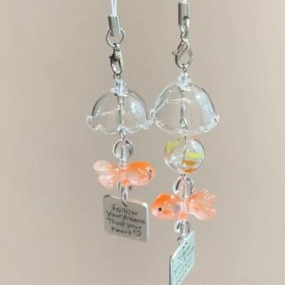 Wind Fish Wind Chime Mobile Chain Cute Koi Carp Bag Pendant Goldfish Dream Handmade Bead Pendant