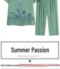 Grandma's Summer Short Sleeve Two-Piece Set: Floral Print, Round Neck, Loose Casual Top for Middle-Aged & Elderly Women