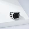 Vintage Street Style Black Onyx Cross Ring for Men, Unique High-end Accessory