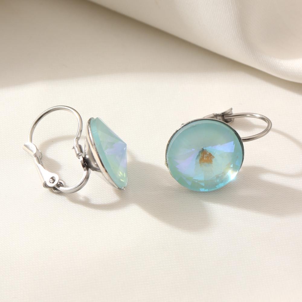 Fashion Round Artificial Crystal Hoop Earrings for Women Earring Jewelry Wedding Party Accessories