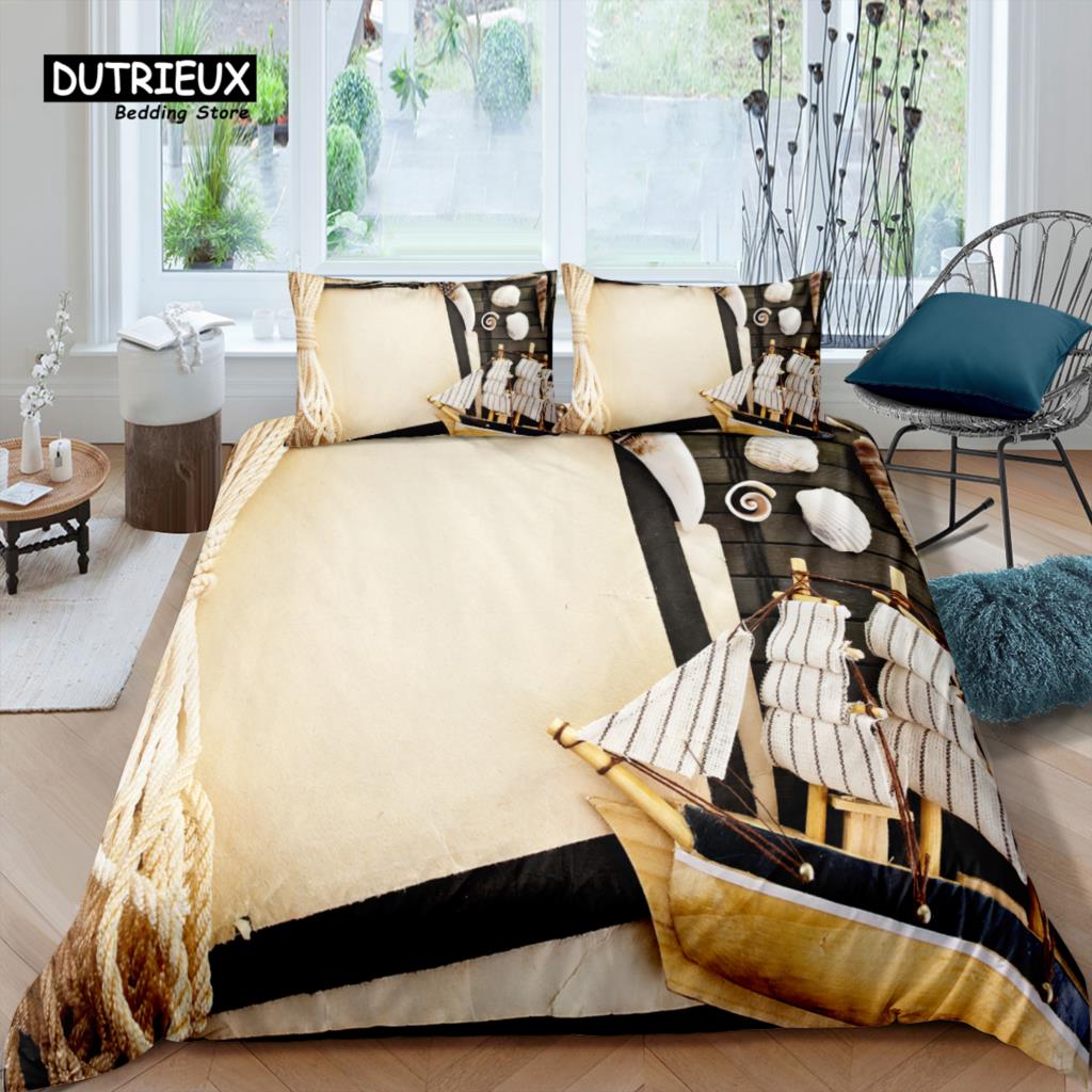 Home Living Luxury 3D Starfish Anchor Bedding Set Duvet Cover Pillowcase Kids Bedding Set Queen and King EU/US/AU/UK Size