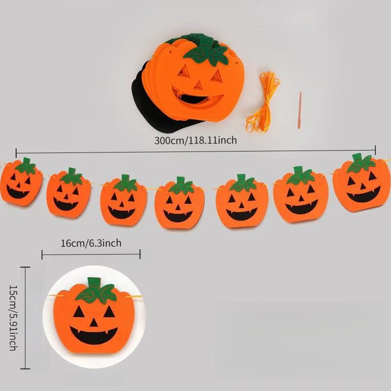 

1 шт. Флаг из фетра с тыквой на Хэллоуин, Флаг из нетканого материала для украшения вечеринки, Фетровый флаг, Подходит для создания атмосферы в помещении и на улице