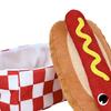 Squeaky Plush Dog Toy Hot Dog Bun Shape Chew Toy Dog Snuffle Toy with Crinkle Paper Puppy Teething Toy for Boredom Relief Interactive Training