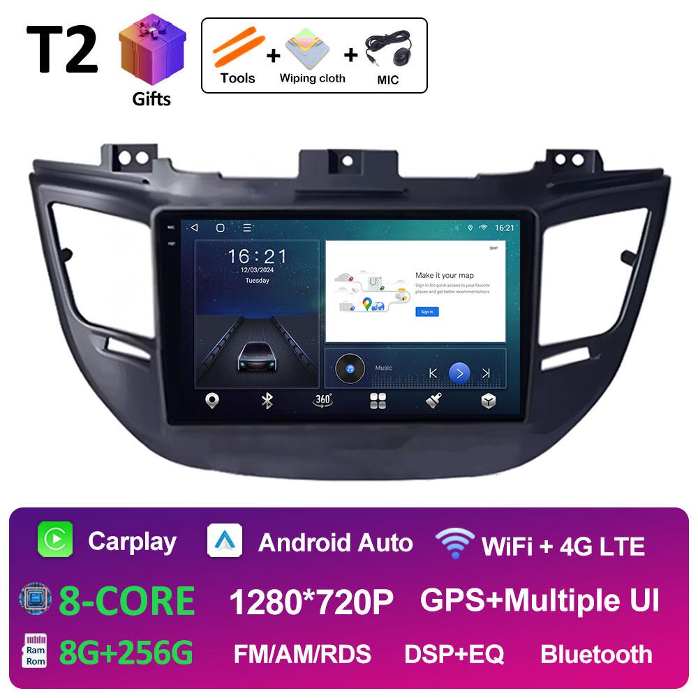 9 inch Android 14 For Hyundai Tucson IX35 3 2015 2016 2017 2018 Car Video Radio Multimedia Player QLED IPS Screen Head Unit WIFI
