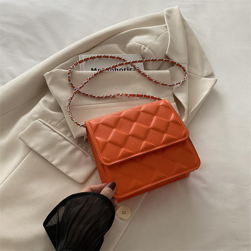 Fashionable Casual Small Square Shoulder Bag For Women In Black White Green Orange
