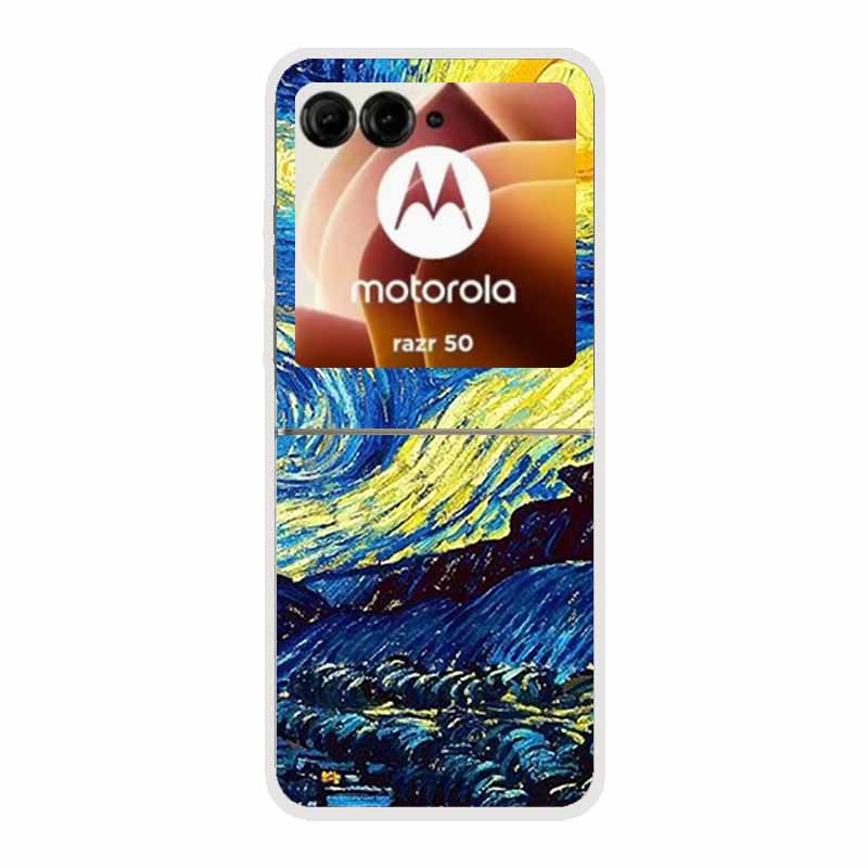 For Motorola Razr 50 Ultra Case Plastic Hard Painted Cartoon Transparent Back Cover Case for Motorola Razr 50 5G Hard PC Case 50