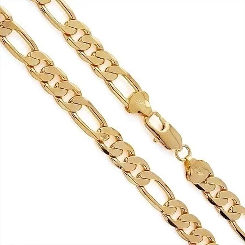 New Gold Plated Necklaces 18-24 Inches Classic 8mm Sideways Chain Necklace For Men Fashion Jewelrys Gifts Wedding Party