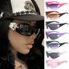 Y2K Vintage Glasses 2000's Shades Eyewear Glasses Punk One Piece Sunglasses Goggle UV400 Visor  Female Wrap Around Goggles
