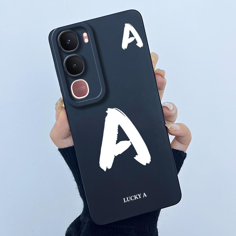 

For Vivo Y21d Case Cover Lucky Initial Letter Silicone Soft Matte Phone Bumper for Vivo Y21d Y 21d VivoY21d 4G 5G 2025 Casing Vivo Y21d 4G