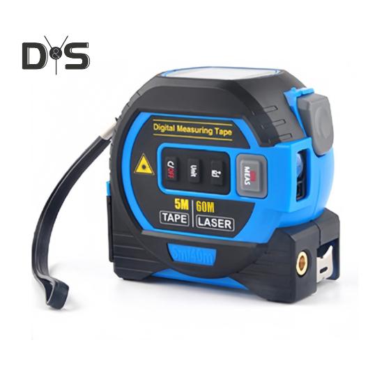 

Измерительная лента Инфракрасный измерительный инструмент с самоблокирующимся устройством Цифровой дисплей Точное измерение Компактный размер Портативный измерительный инструмент 3-в-1 60m синий