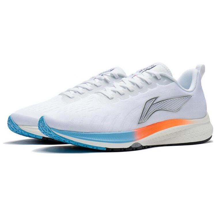 New LiNing Red Hare 5 Anti Slip And Wear Resistant Breathable Low Top Running Shoes Men's Silver White ARMS009-19
