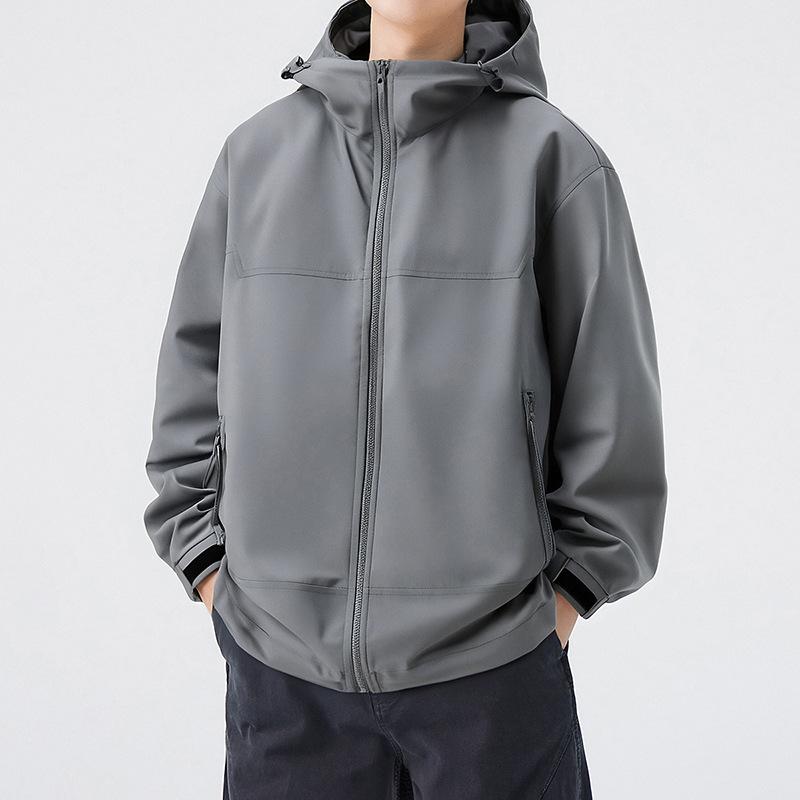 High-end Casual Jacket for Men's New Fashionable Versatile Tops Trendy Hooded Jacket Jacket