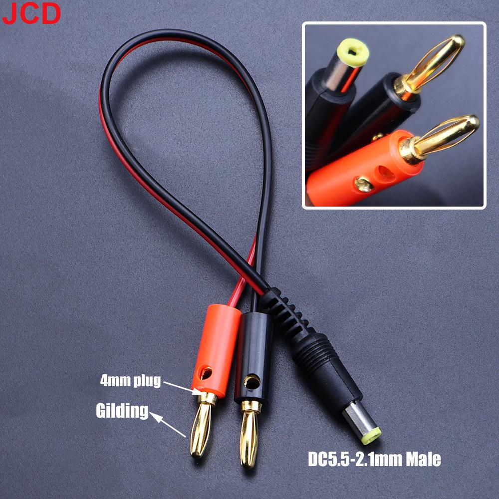 Câble de connexion adaptateur d'alimentation CC JCD prise banane 4 mm vers fiche mâle CC 5,5 x 2,1/2,5 mm Ligne de connexion pour connecteur de tête de lampe de type pistolet CC