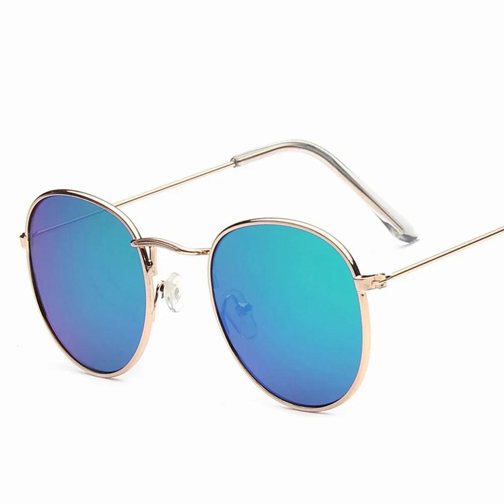 Pink Metal Small Round Sun Glasses Woman Vintage Travel Classic Sun Glasses Female Fashion Retro Lunette De Soleil Femme