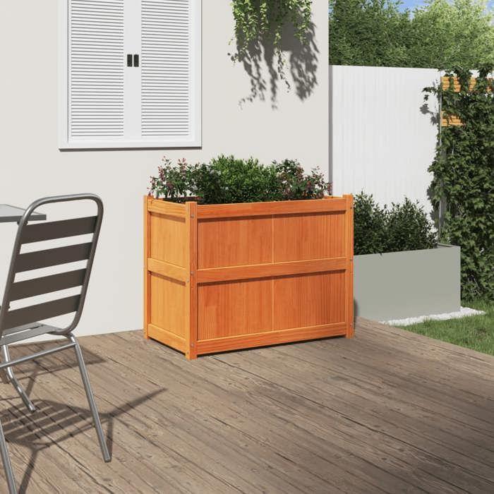 VidaXL Jardinière cire marron 90x50x70 cm bois de pin massif 837471