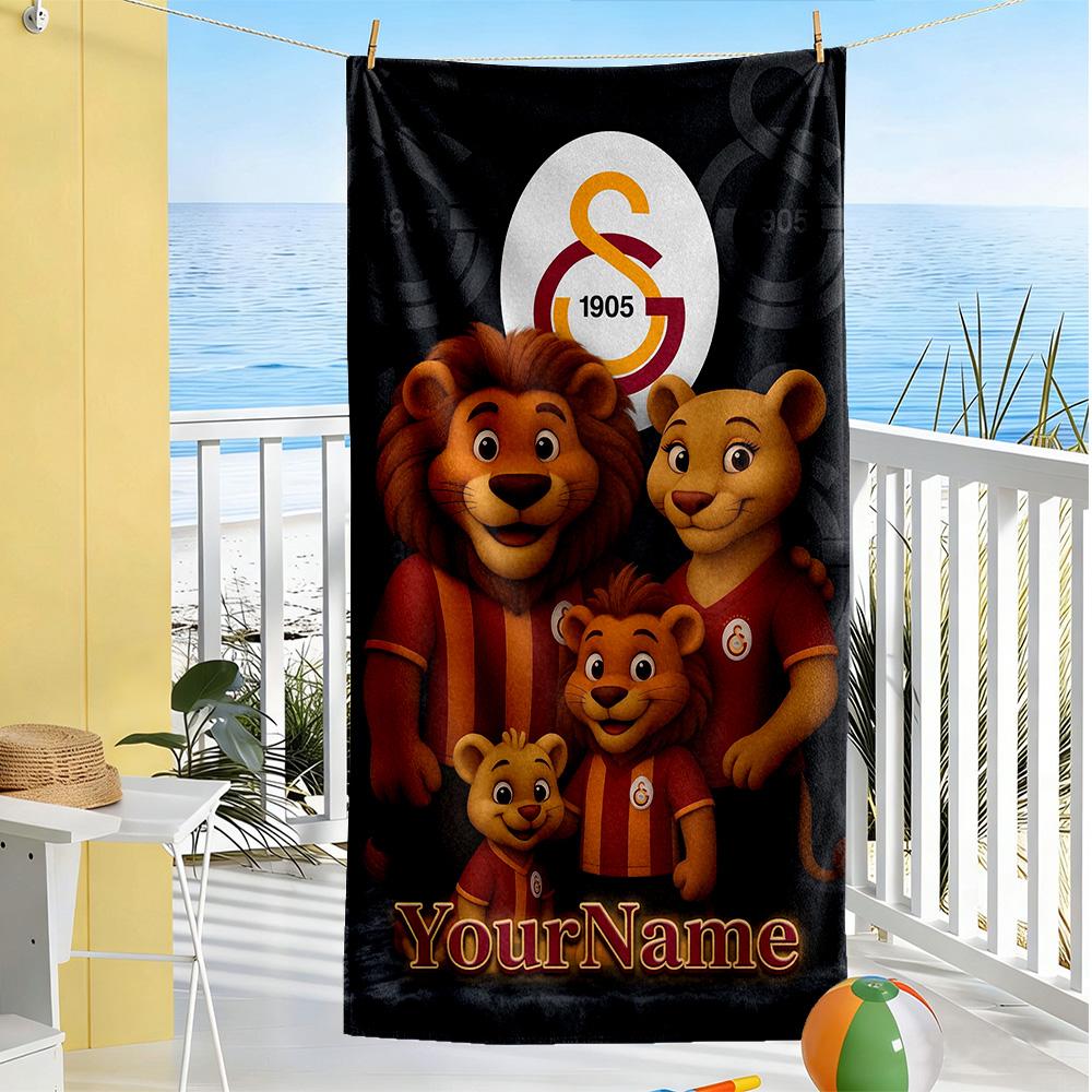 Galatasaray Personalized Name Beach Towel Super Soft Absorbent