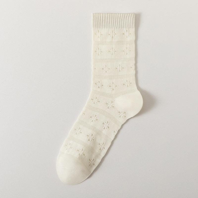 

Женские летние тонкие модные носки средней длины из хлопка нового стиля 1 pair