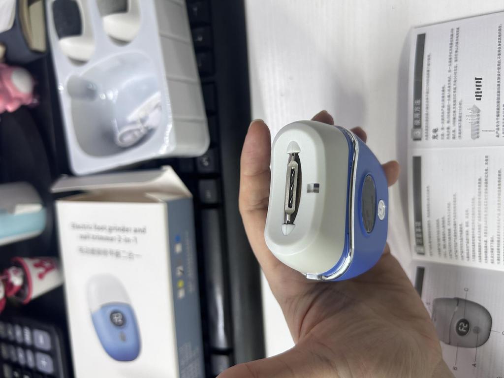 Rechargeable 2-Speed Electric Foot File with 2 Replacement Heads for Removing Dead Skin & Calluses