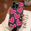 Luxury Red Love Heart Soft Silicone Phone Case For iPhone 15 14 13 12 11 Pro Max Mini XR X XS Max 7 8 Plus Matte Back Cover
