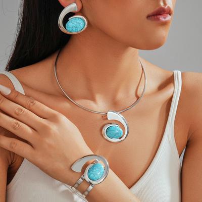 Harz Oval Verdreht Armband Halsband Böhmisch Mode Sexy Halskette