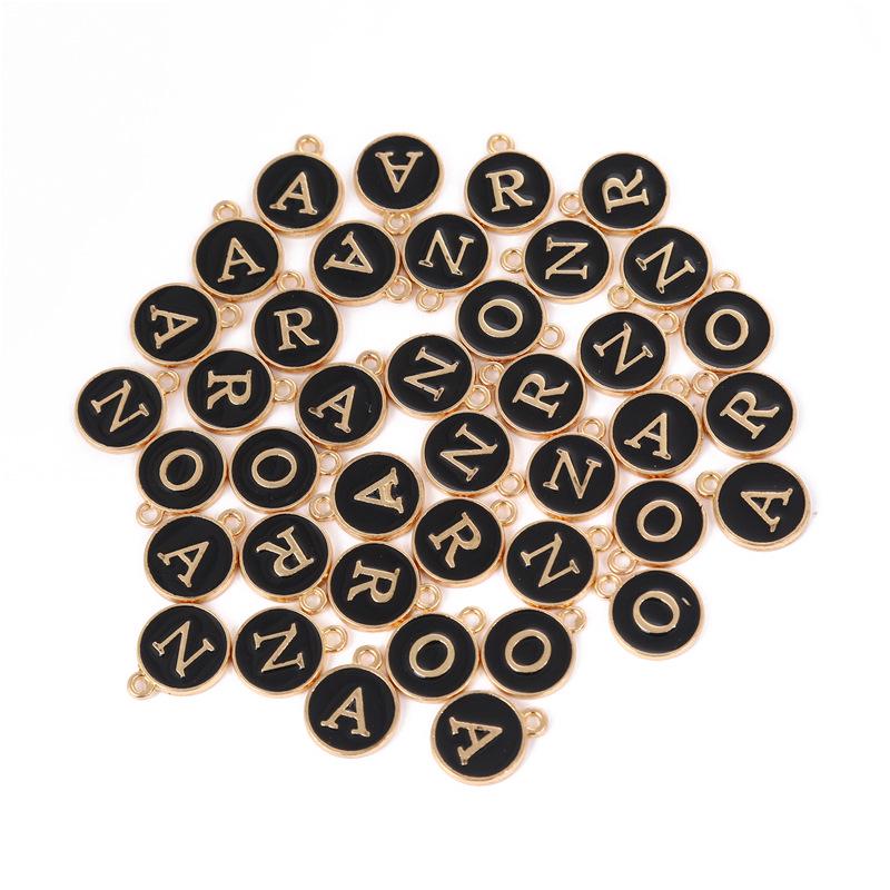 26-Piece A-Z Double-Sided Oil Drop English Letter Pendants for DIY Jewelry & Bracelets