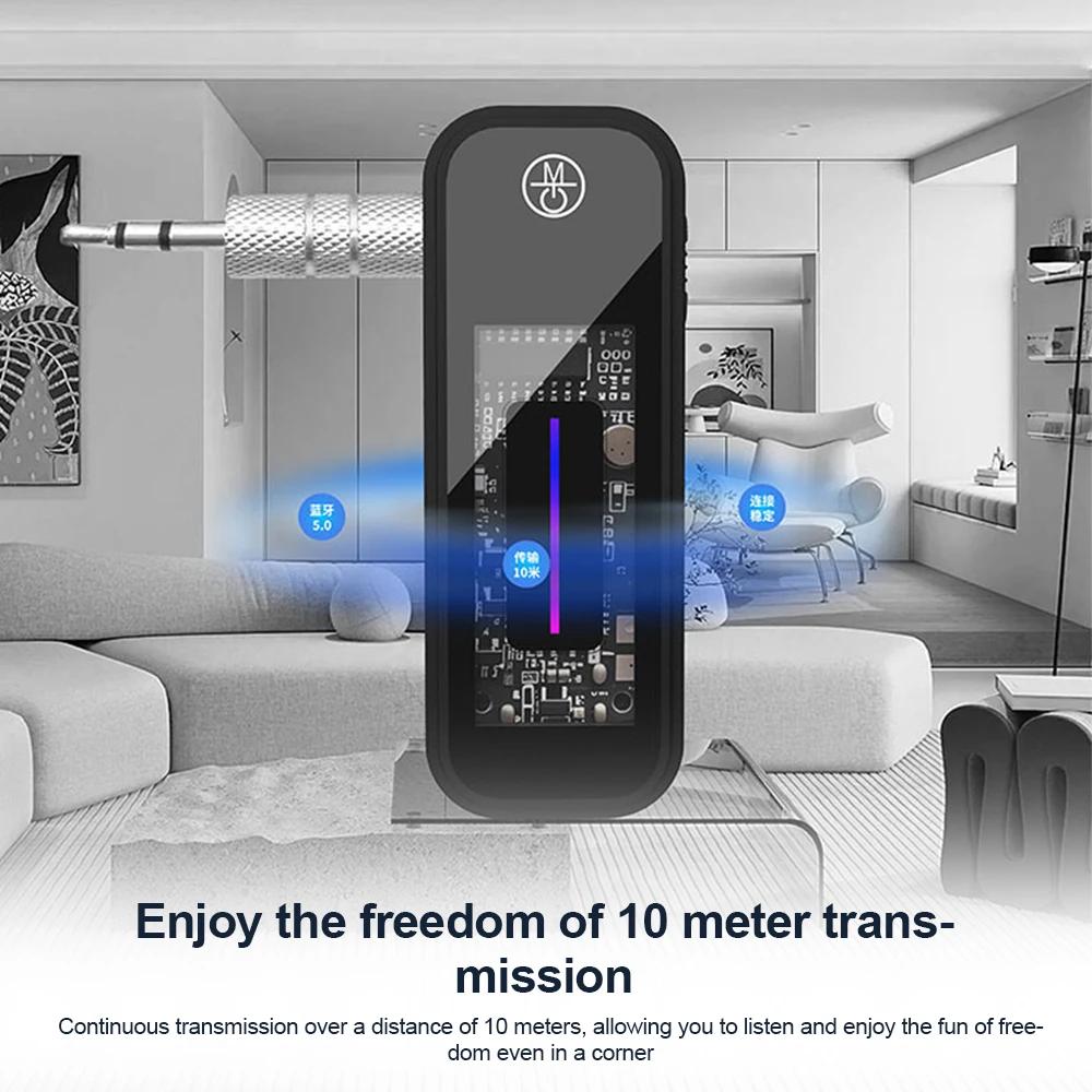 New Bluetooth 5.4 Audio Transmitter Receiver 3.5MM AUX Stereo Music Wireless Adapter With Mic For TV PC Car Kit Speaker Headset