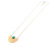Les Trésors De Lily [Q5024] - Gold Turquoise 'Cléopatra' Steel Long Necklace - 85 Cm - 45x28 Mm
