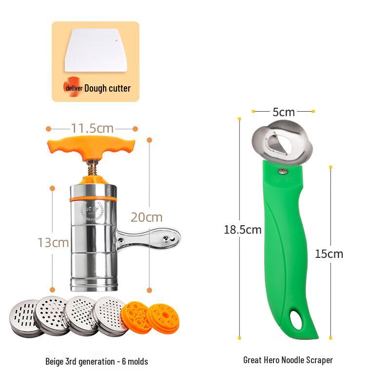 Manual Home Noodle Maker with 6 Molds