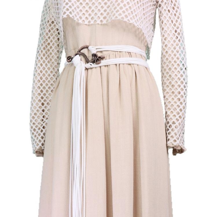 Vikinges Trolles Crosses Belt Long Rope Rings Knotted Belt Norses Witch Waist Belt Medieval Long Rope Belt for Cosplay