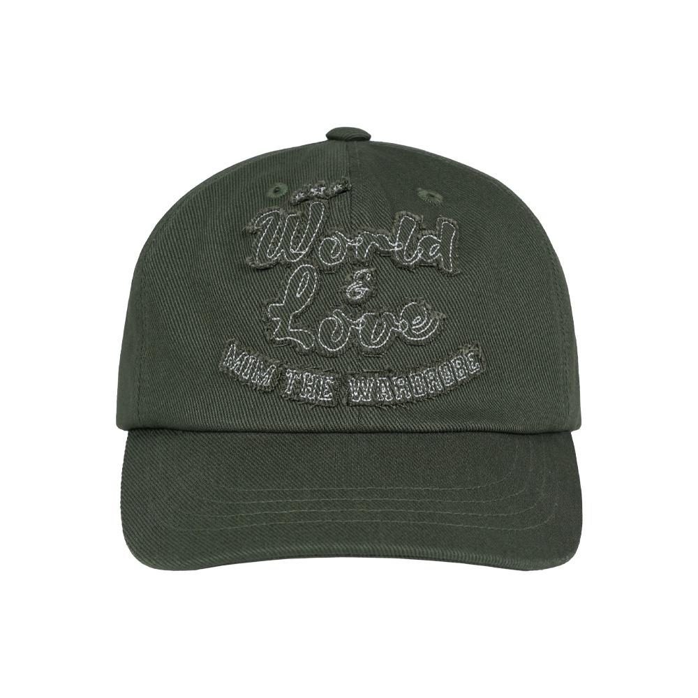 Mimdeowodeulobeu World & Love Solid Ball Cap_Olive