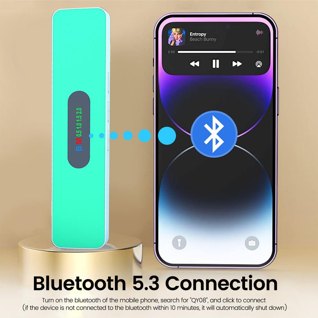 Under Pillow Bone Conduction Speaker Mini Bluetooth 5.3 Sleep Aid Music Box with LED Display Support TF Card Play Timed Shutdow