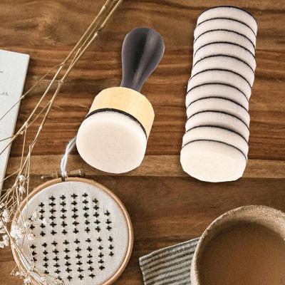Mini Ink Blending Foams Domed Foam Pads Handle Tools Refill Set for Painting Rendering